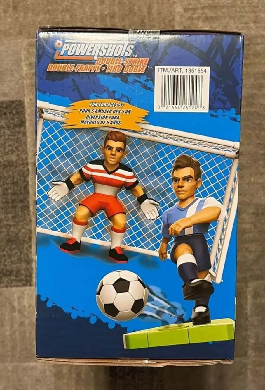 PowerShots Double-Strike Mini Soccer Game Set w/ 4 Figures & 2 Goals New